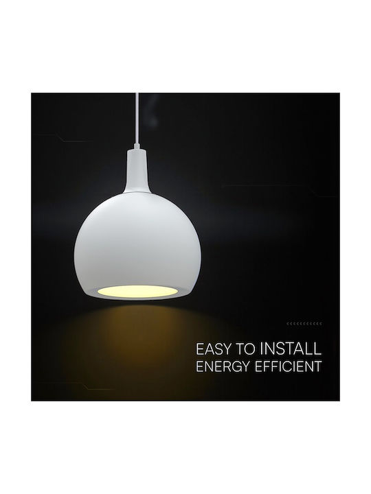 V-TAC Pendant Light White Bell with Socket E27 28x28cm