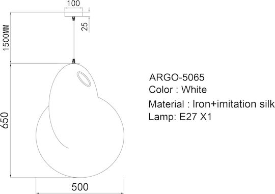 Sun Light Argo Pendant Light White