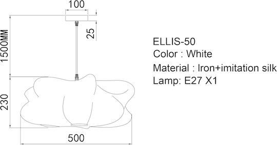 Sun Light Ellis Pendant Light White