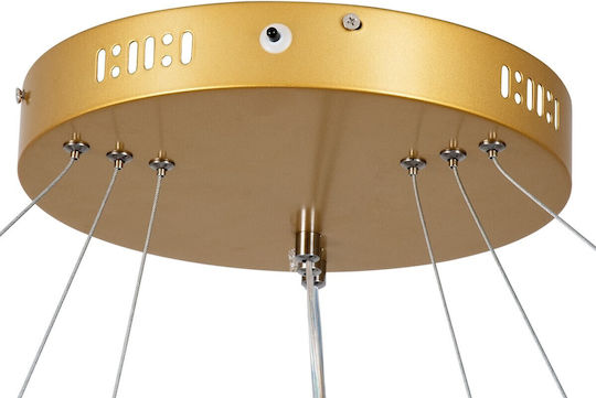 Diamond Pendant Light Gold LED with Adjustable White Light
