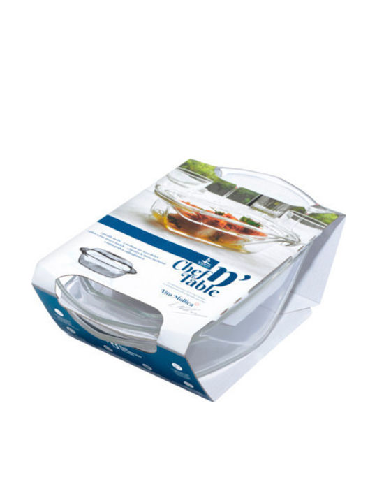 Vidivi Chef Cratiță Olandeză Rectangulară din Sticlă cu Capac din Sticlă 25x16cm
