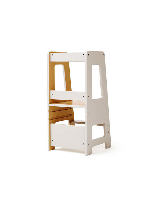 Lernturm aus Holz Grau Kids Concept