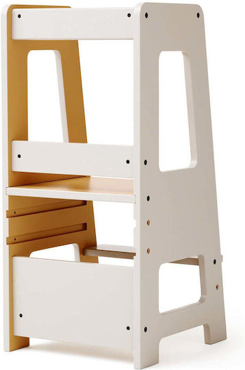 Lernturm aus Holz Grau Kids Concept