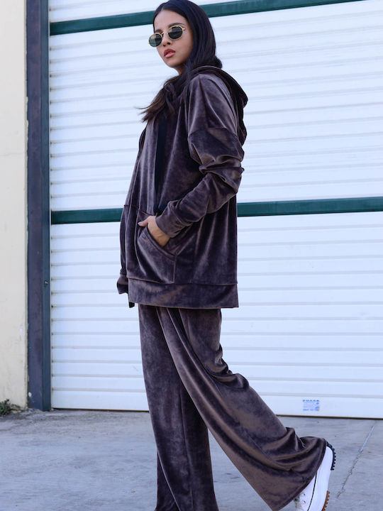 Damen Braun Set mit Hose in Loose Passform