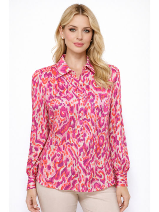 Long Sleeve Women's Shirt Fuchsia SG-FY-9197-26SH-FUCHSIA