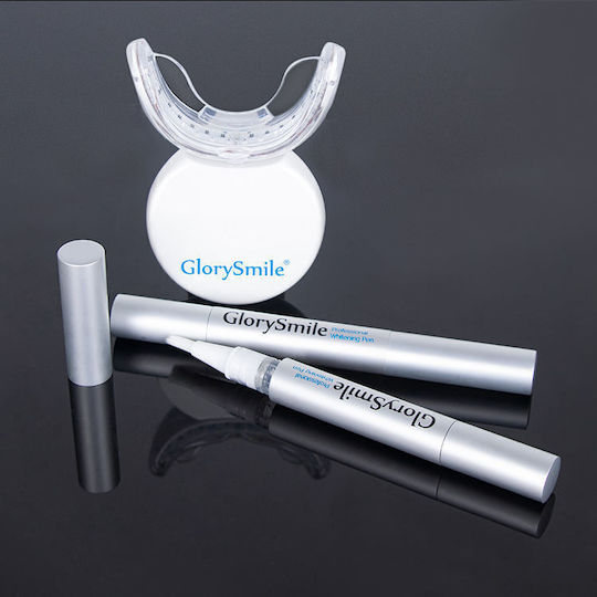 Glorysmile Kit Albire Dinti Fără Peroxid 3x 4ml Gel Lampă Led 16 Usb Reîncărcabilă Portabilă Neagră