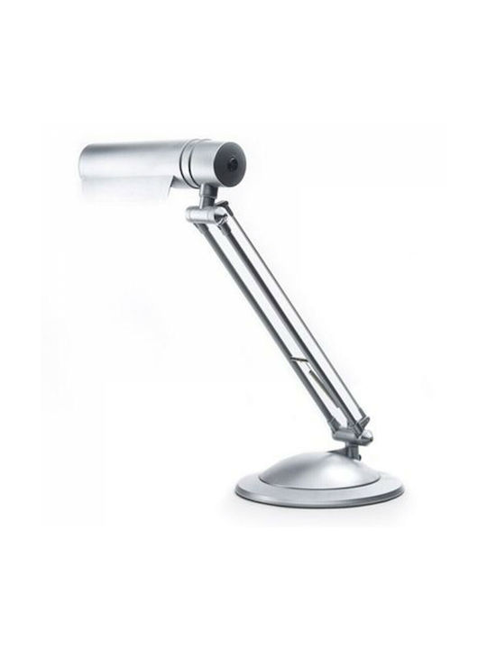 Artekko Bugle LED Φωτιστικό Γραφείου με Σπαστό Βραχίονα σε Ασημί Χρώμα