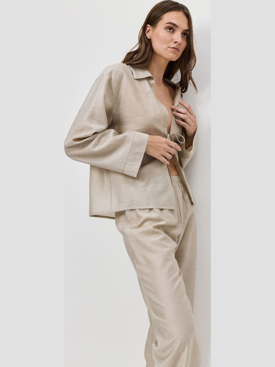 Aruelle Καλοκαιρινό Γυναικείο Σετ Πιτζάμας Glowing Beige