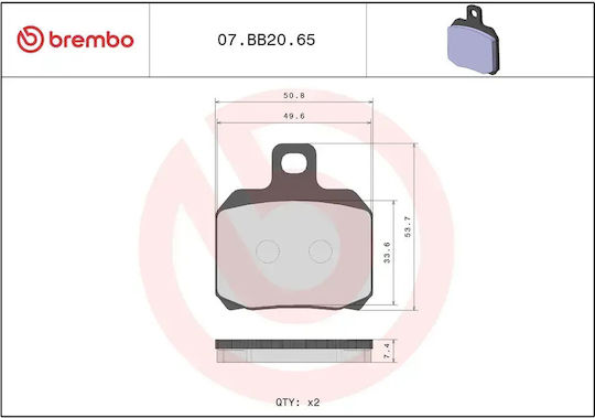 Brembo Метални Накладки 07bb2065 Benelli Tnt 1130 04-09 Ducati 749 03-07 1 Комплект 1 Апарат