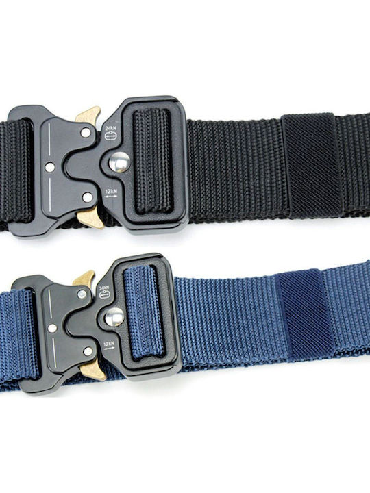 Men's Belt Made of Artificial Leather Blue