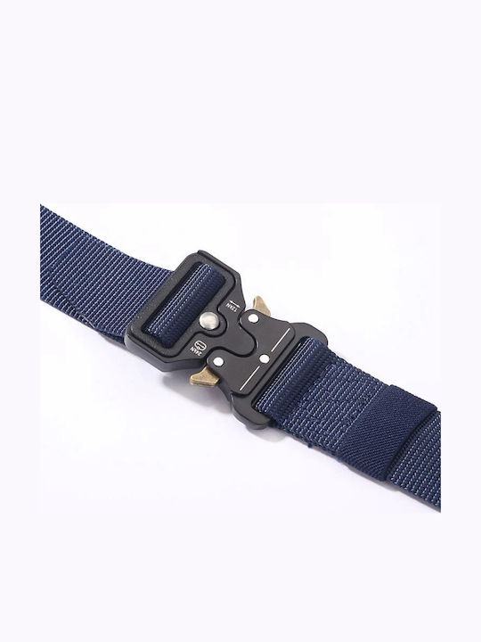Men's Belt Made of Artificial Leather Blue