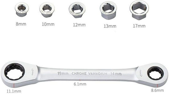 Deutsche Polygon-Schlüssel Französischer Ratschenring Doppelzweck 10mm 11mm 12mm 13mm 14mm 15mm 16mm 17mm 18mm 19mm 20mm 21mm 22mm 23mm 24mm 25mm 26mm 27mm 30mm 32mm 6mm 7mm 8mm 9mm