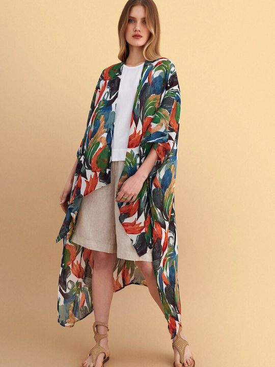 Long Women's Kimono Red