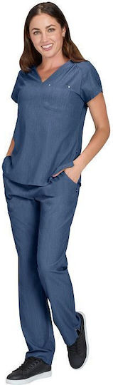 KOI USA Up And Going Female Medical Blouse Blue