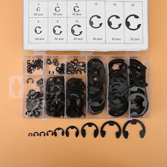 Set of Safety Rings Case 300 Pieces E-clip Assortment