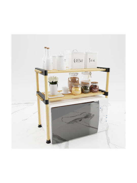 Seowood Suport Pentru Cuptor Cu Microunde Din Lemn 56x28x51cm Galben