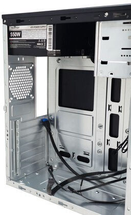 Powertech PT-1563 Midi Tower Computergehäuse Schwarz