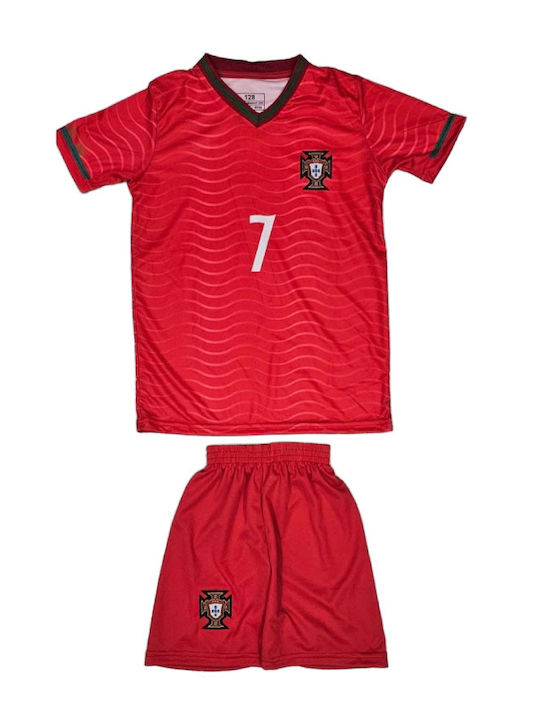 Kids Football Set Ronaldo Portugal National Team Mundial 2026 Red Balón De Oro Red Unisex Kids Fj3450