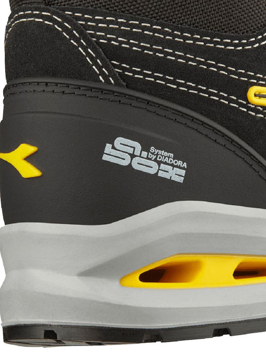 Utility Diadora A Box Mid Sicherheitstiefel Schwarz S3S mit ESD, FO, SR Zertifizierung