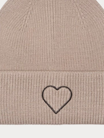 Beanie Γυναικείος Σκούφος με Rib Πλέξη σε Μπεζ χρώμα