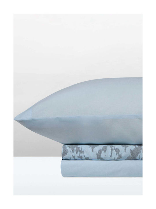 Aigaion Set Bed Sheet with 2 Pillowcases Super-Double with Rubber Hugger 160x200+35cm 3 (3 Pieces)