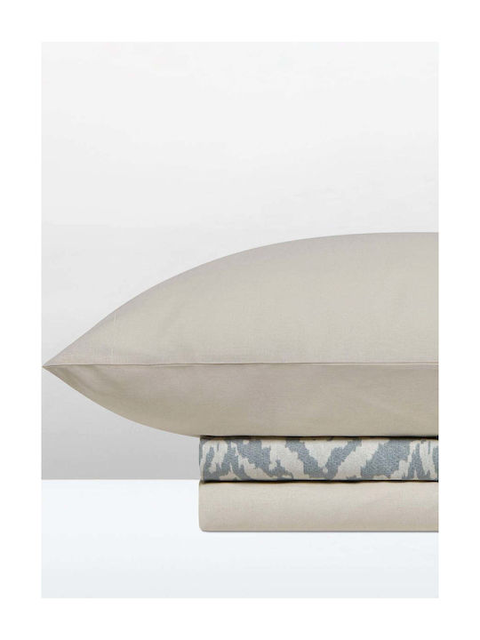 Aigaion Set Bed Sheet with 2 Pillowcases Super-Double with Rubber Hugger 160x200+35cm 3 (3 Pieces)