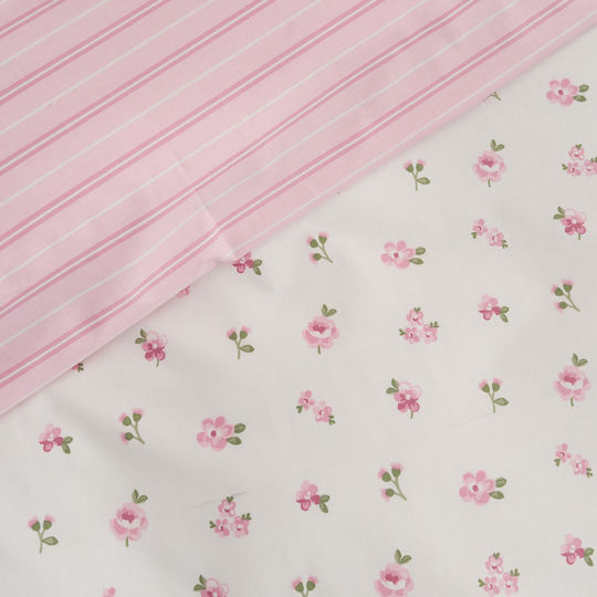 Charalambidis Textiles Spring Set Bed Sheets Super-Double 220x260cm Pink 4 Pieces
