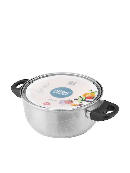 Altom Tiefer Rostfreier Stahl Kochtopf 2,5 l