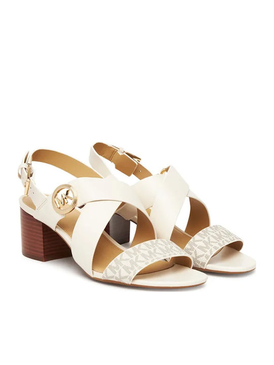 Michael Kors Leather Sandals White
