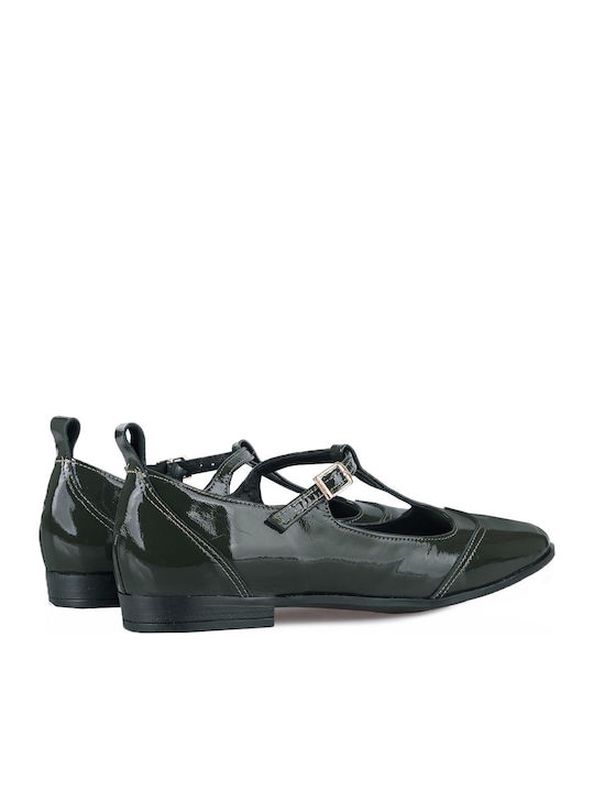 Women's Ballerina Shoes In Green Colour
