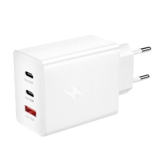 Incarcător Fără Cablu cu Port USB-A și 2 Porturi USB-C 65W Power Delivery Alb (ZK-15)