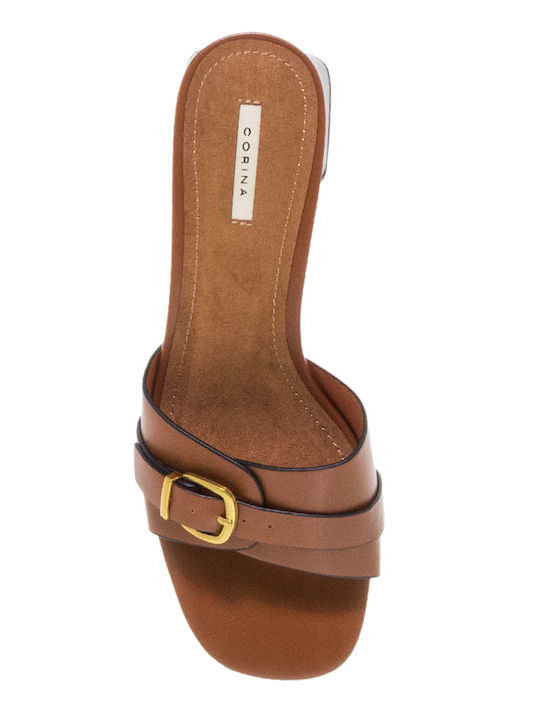 Mules with Heel in Brown Colour