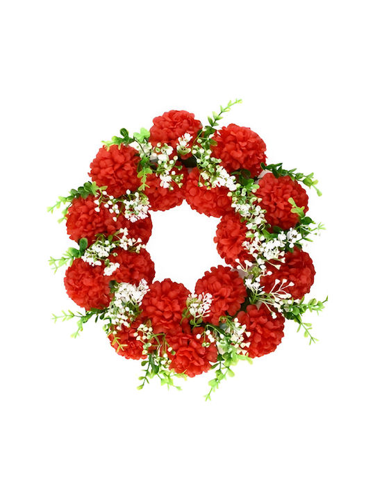 Artificial Decorative Flower Crown 36cm Red