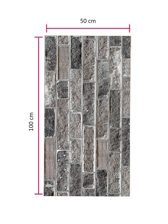 Panouri Decorative 3D Spumă Cu Adeziv Vopsibile Gri 50x100cm