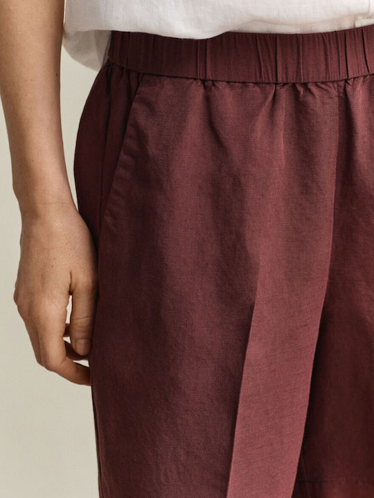 Damen-Leinen-Bermudas Braun