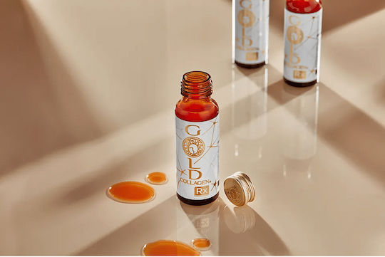 Colagen Lichid Marin Hidrolizat Gold Collagen Rx Înainte După Proceduri Estetice 10 Fiole X 50 Ml