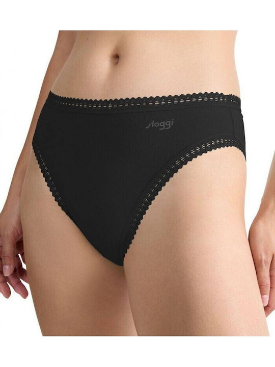 Cotton Women's Slip 3Pack With Lace Black