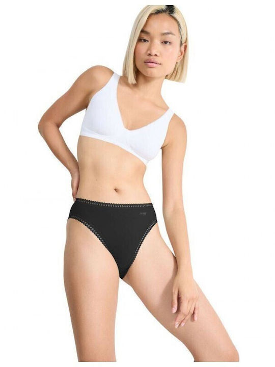Cotton Women's Slip 3Pack With Lace Black