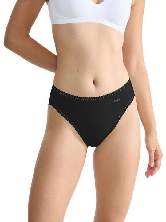 Cotton Women's Slip 3Pack With Lace Black