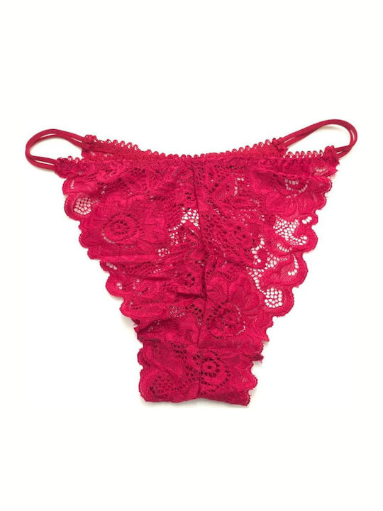 Cotton Women's Brazil with Burgundy Lace
