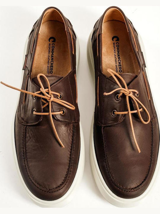 Boat Shoes Bărbătești din Piele în Culoare Maro