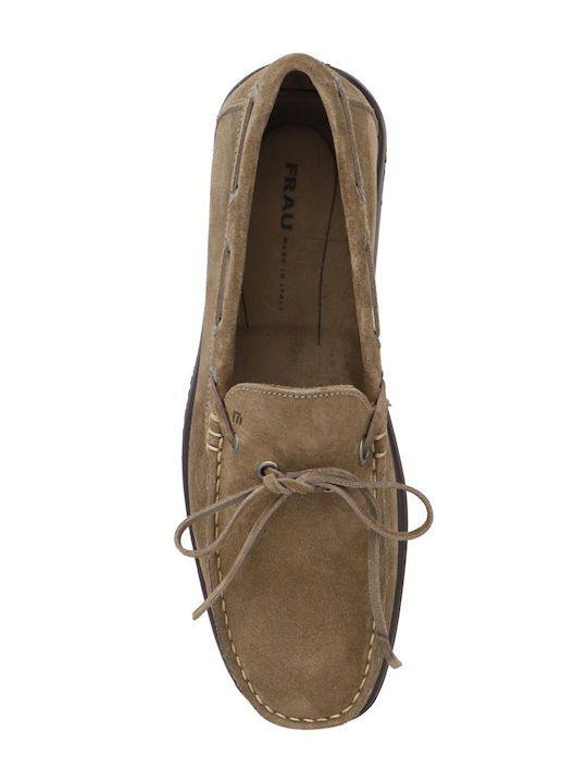 Suede Men's Loafers In Beige Colour