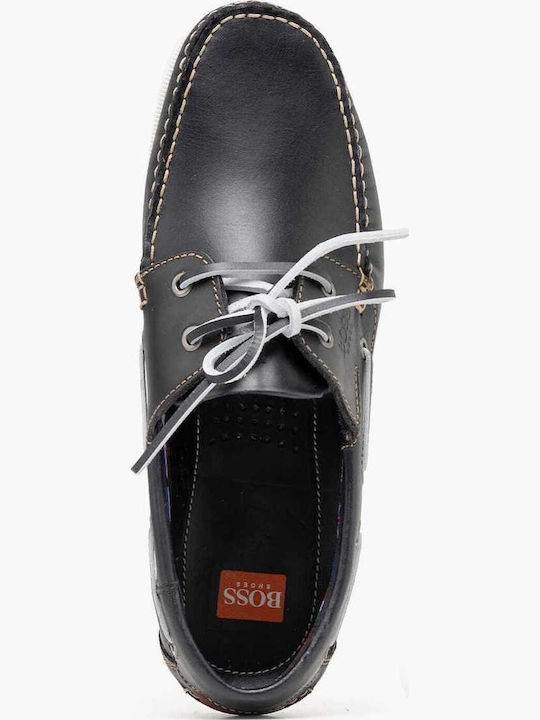 Leather Men's Boat Shoes in Blue Colour