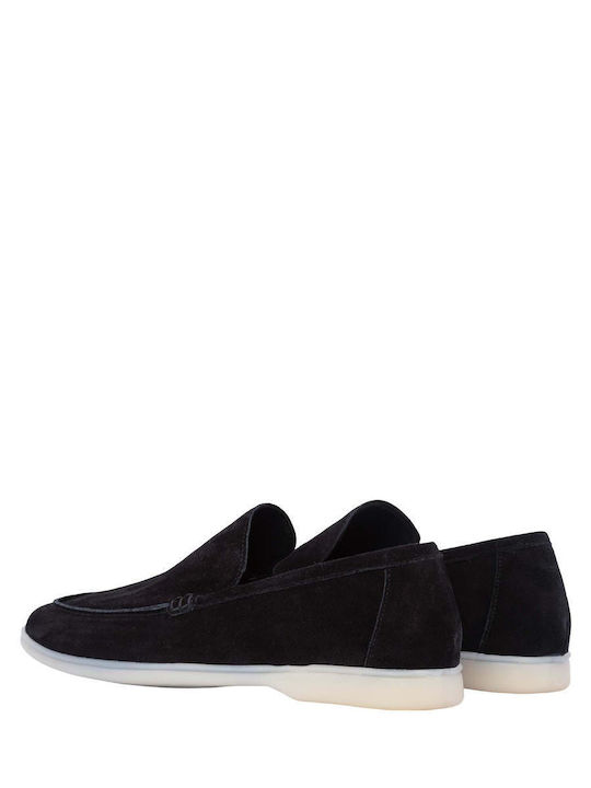 Suede Men's Loafers in Black Colour
