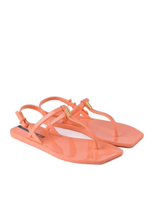 Damen Flache Sandalen Orange