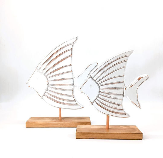 Korres Craft Decorative Fish Made of Wood 28.5x5.5x5.5cm