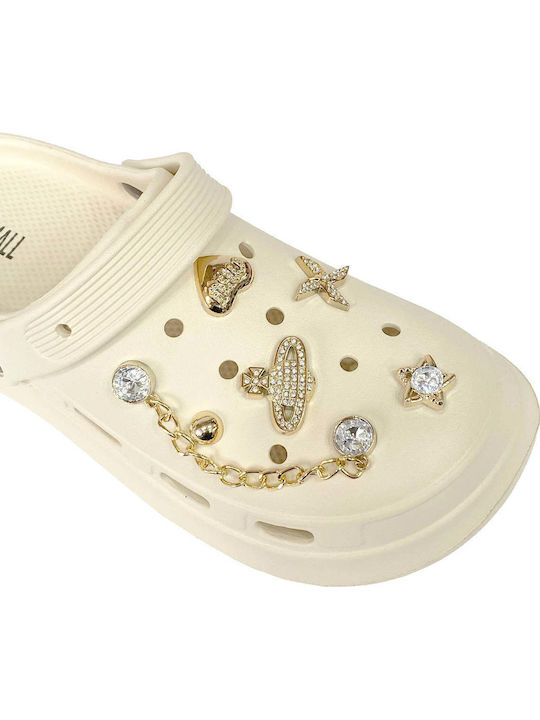 Ansin Ansin Damen Holzschuhe Beige