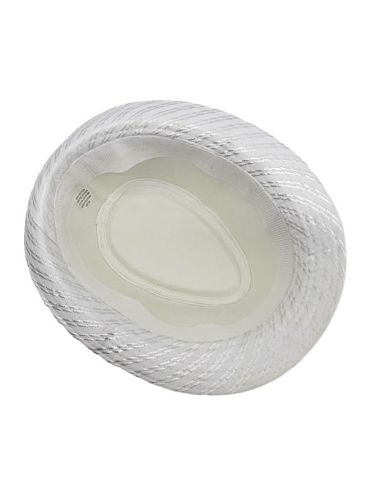 Brims and Trims Fabric Men's Fedora Hat White