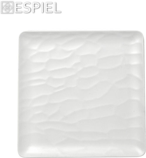 Espiel Piată Joasă Pătrată din Melamină Albă 18x18cm 6 Bucăți