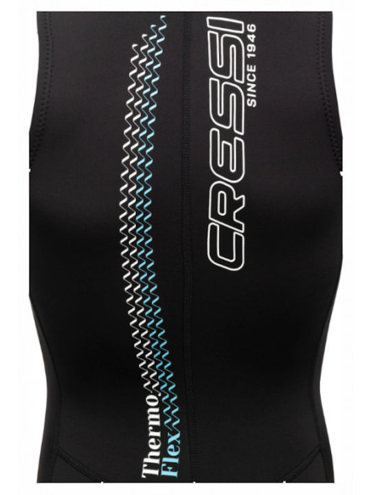 Activewear Swimsuit with Zipper Black / Aquamarine